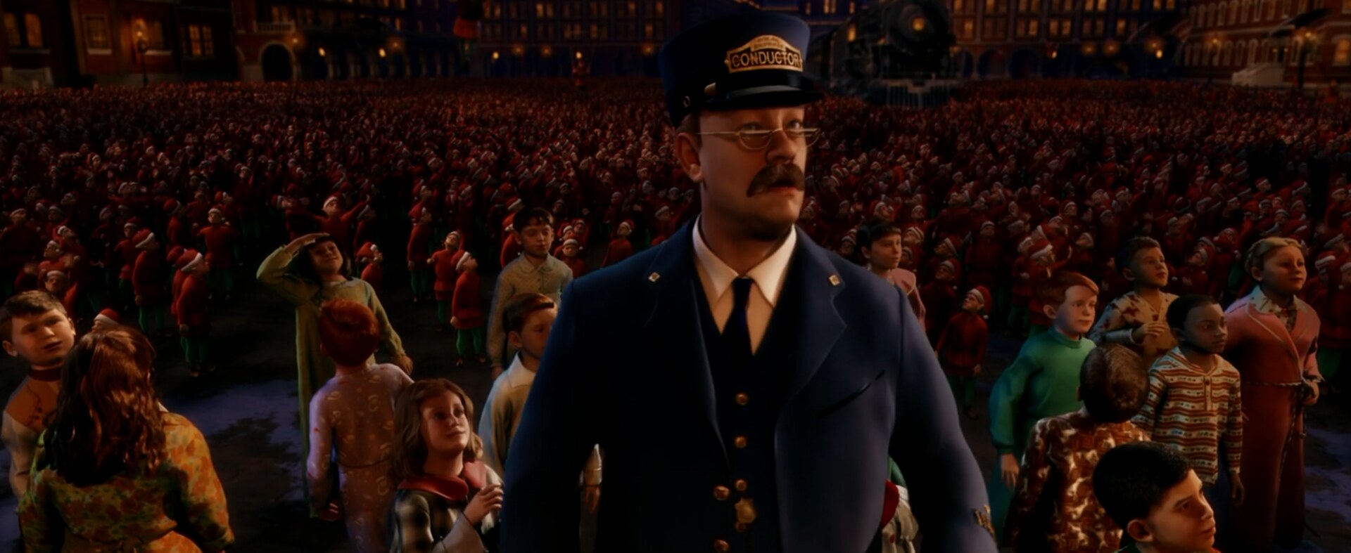 The Polar Express: Warm key light and crowd atmosphere